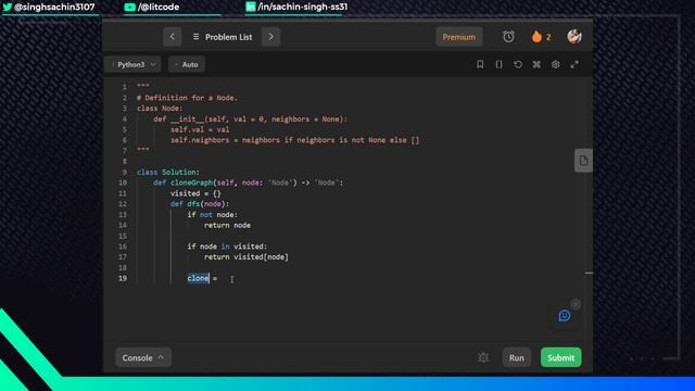 Clone Graph - Leetcode 133 - Python смотреть онлайн