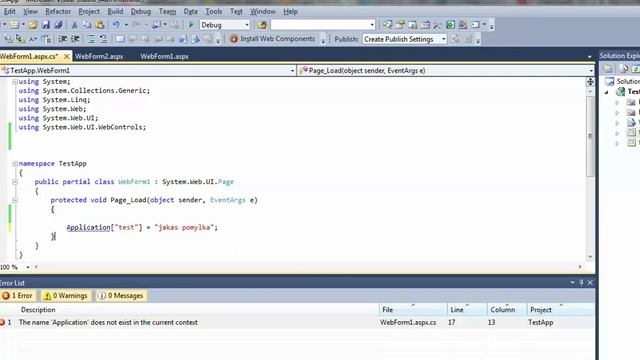 C# - ASP.NET - How to fix error The name 'Application' does not exist in the current context смотреть онлайн