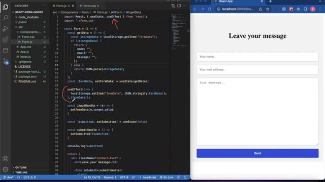 How to create the React Form using Hooks and Local Storage смотреть онлайн