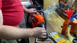 Патриот 3816. Первый запуск новой бензопилы.