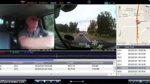 Dashcam DVR double camera, GPS logging- смотреть онлайн
