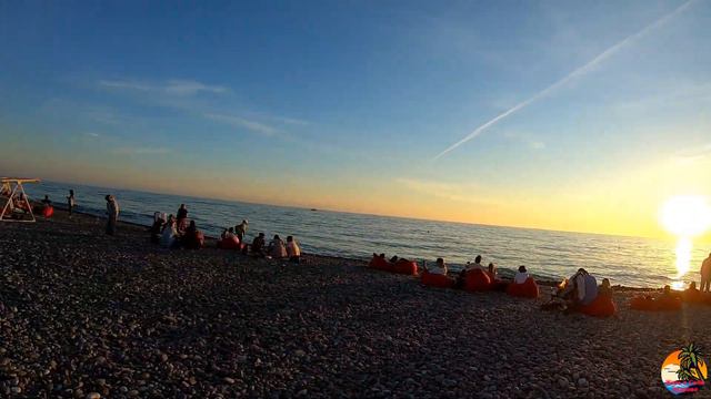 Закат на море в ноябре. смотреть онлайн