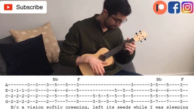 THE SOUND OF SILENCE (Simon & Garfunkel) FINGERSTYLE Ukulele TUTORIAL смотреть онлайн