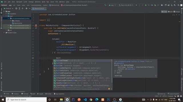 Button With Jetpack Compose in Android Studio | Kotlin | Jetpack Compose | Android Tutorials смотреть онлайн