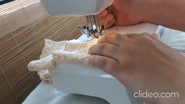 Шьем льняные шторки с кружевом