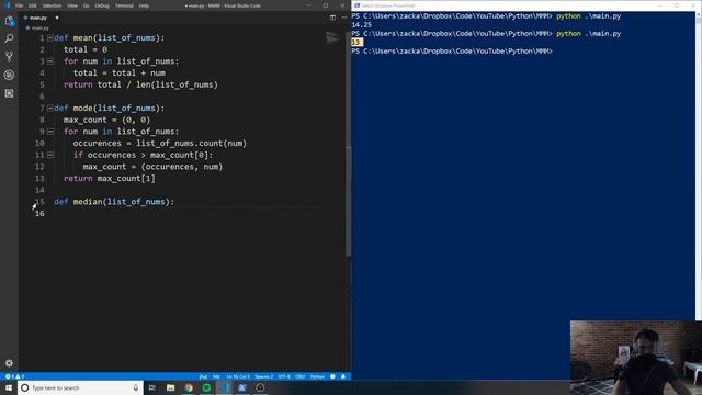 Beginner Python Tutorial - Mean Median and Mode смотреть онлайн