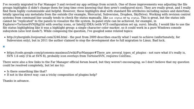 Far Manager: Highlight file/dirs using external metadata (like SVN, Mercurial, Dropbox, etc) смотреть онлайн
