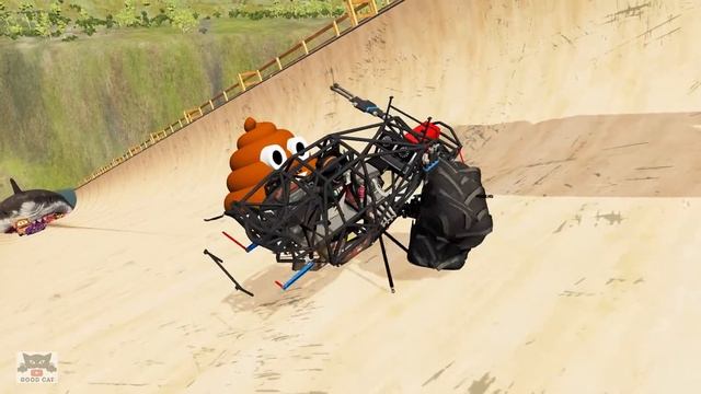 BeamNG.drive Game - Crazy Cars Jumps Over Giant Shark | Satisfying Cars Crashes Compilation смотреть онлайн