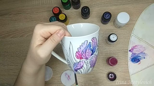 Мастер-класс. Роспись чашки. Цветочные узоры на чашке. Master Class. Cup painting смотреть онлайн