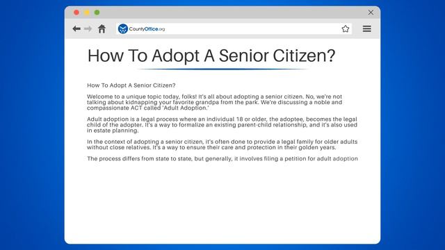 How To Adopt A Senior Citizen? - CountyOffice.org смотреть онлайн