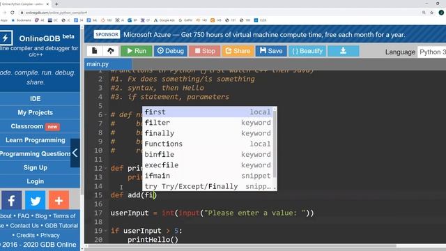 Functions in Python смотреть онлайн
