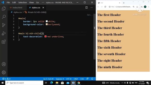 CSS tutorial for beginners -44- The nth-child selector смотреть онлайн