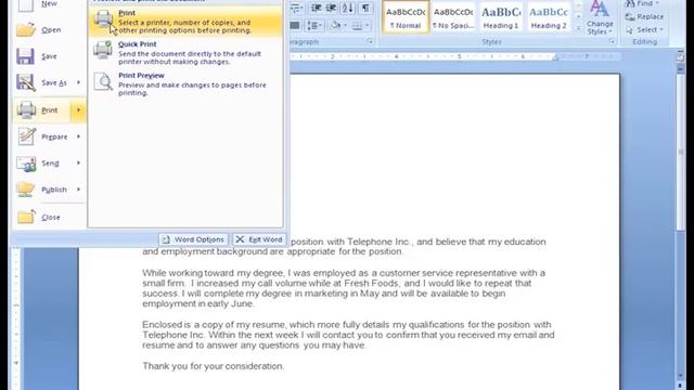 Word 2007: Printing смотреть онлайн
