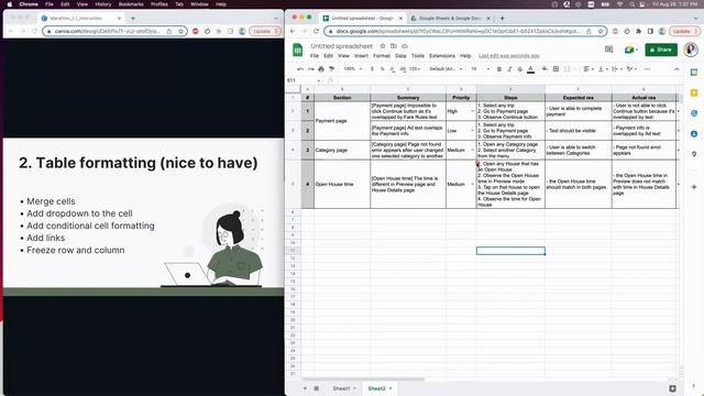 Как оформлять Test Cases и Bug Reports в Google Sheets. Научись оформлять тестовые задания как pro! смотреть онлайн