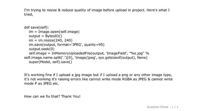 Django : Image Conversion - Cannot write mode RGBA as JPEG смотреть онлайн