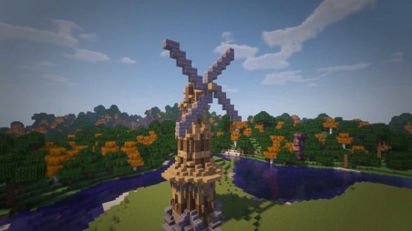 Построил мельницу в МАЙНКРАФТ \ Built a mill in minecraft