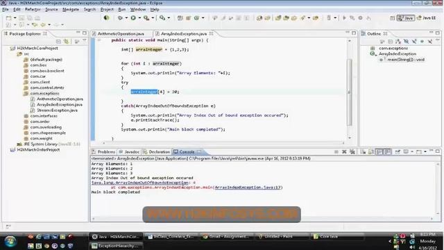 Java Exception Handling Tutorial Online | Array Index Exception Class| Java Training Course смотреть онлайн