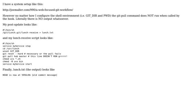DevOps & SysAdmins: git pull in a hook not executing смотреть онлайн