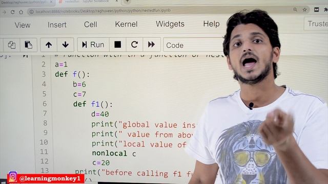Nested Functions and Non Local Variables in Python || Lesson 33 || Python || Learning Monkey || смотреть онлайн