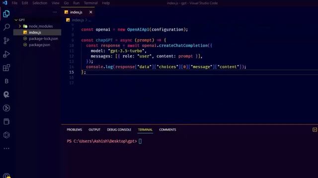 ChatGPT in nodejs in 60 second | GPT 3.5 turbo смотреть онлайн