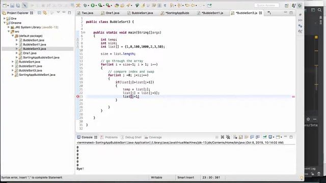 How to implement bubble sort with Java смотреть онлайн