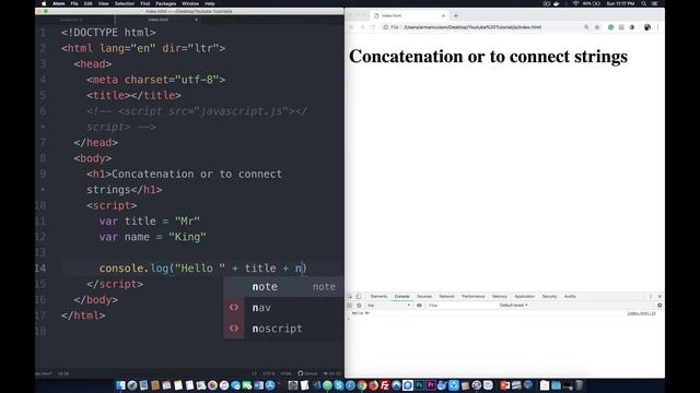 Javascript - 11 | Concatenation or Connect the two Strings | Philippines Language смотреть онлайн