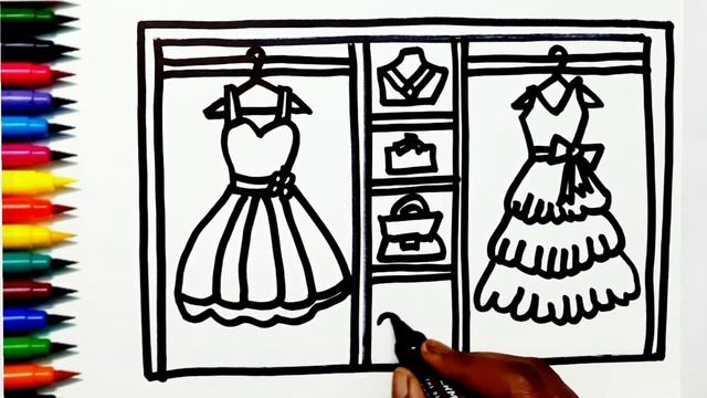 Wardrobe Drawing, Painting, Coloring for Kids & Toddlers | Let's Draw, Paint Together #colouring смотреть онлайн