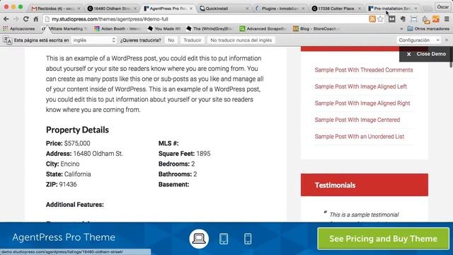 Hacer Web para una Inmobiliaria con la Plantilla AgentPress Pro en Wordpress смотреть онлайн