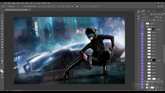cyberpunk | work process |( #photoshop) смотреть онлайн