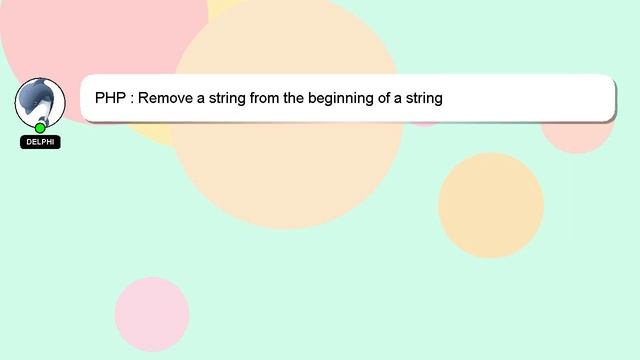 PHP : Remove a string from the beginning of a string смотреть онлайн