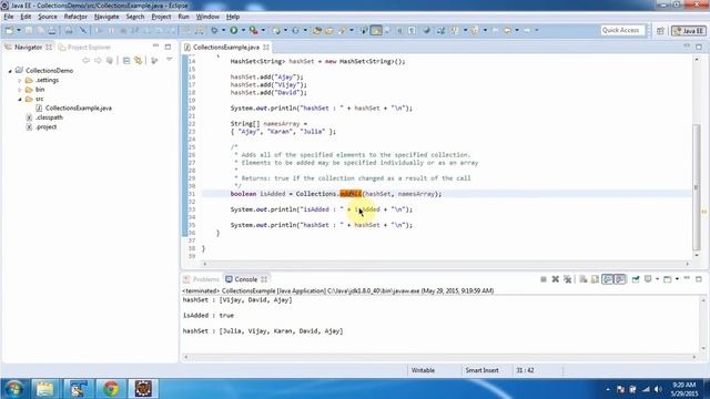 Collections (Addall method - HashSet) | Java Collection Framework смотреть онлайн