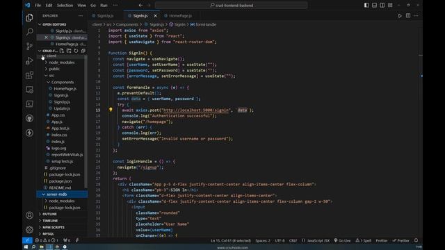 Full Crud Operation Frontend React Backend Node.js MongoDB Login and Logout with validation in Tami смотреть онлайн