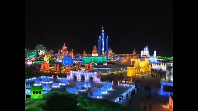 В Китае проходит Харбинский международный фестиваль льда и снега смотреть онлайн