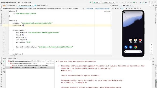 Fixing AAR Metadata Issues in Android: updating a library or application's compileSdkVersion смотреть онлайн