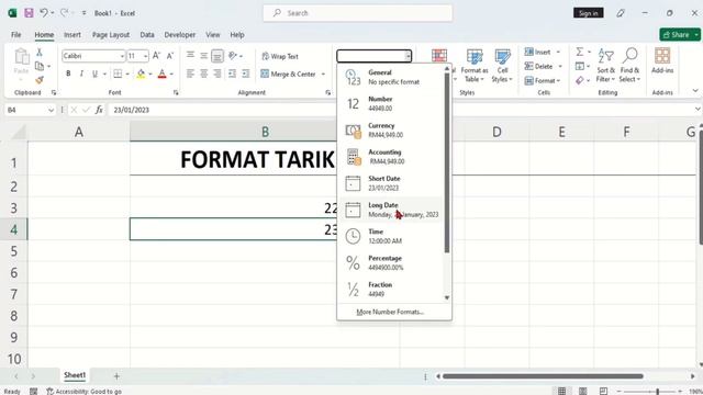 Cara Ubah Format Tarikh Dalam Excel смотреть онлайн