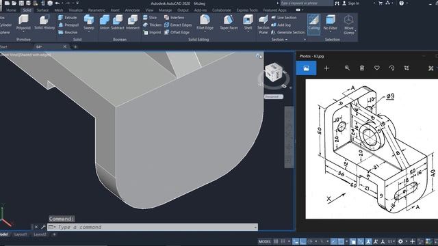 AutoCAD 3D Modeling - Exercise #64 - Basic to Advance in Hindi смотреть онлайн