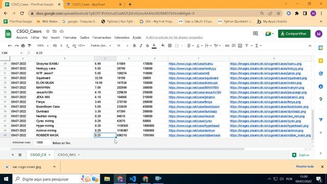 Automação Consulta CSGO Case Opening WebScraping com Selenium, Bs4 e Python. смотреть онлайн