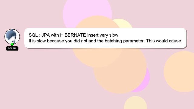 SQL : JPA with HIBERNATE insert very slow смотреть онлайн