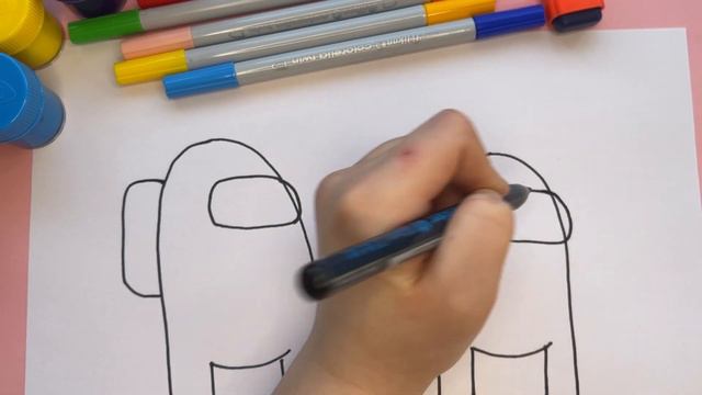 🌈👻 How To Draw And Color AMONG US| Easy Step By Step | Drawing for Kids 👧 👦 смотреть онлайн