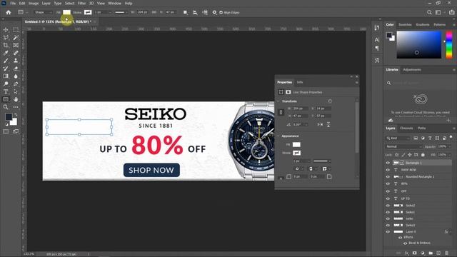 How to Make Animated Web Banner Design in Photoshop CC | Create Animated GIF Banner смотреть онлайн