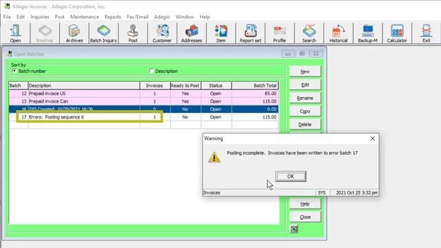 Adagio Invoices - Post Batches смотреть онлайн