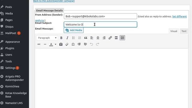 Create a Welcome Message in Arigato PRO Autoresponder for WordPress смотреть онлайн