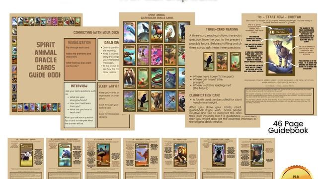 PLR ANIMAL Spirit Oracle CARD Deck Kit - 40 Tarot Sized Cards, 46-page Guidebook, 40 Mini-Stickers, смотреть онлайн