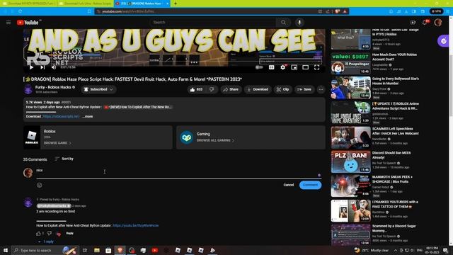 How To Exploit Without Getting Ban In Roblox | Furk & Codex Executor | BYPASS BYFRON смотреть онлайн
