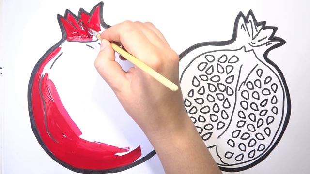 How to Draw a Pomegranate/Как Нарисовать Гранат/Come disegnare un melograno смотреть онлайн