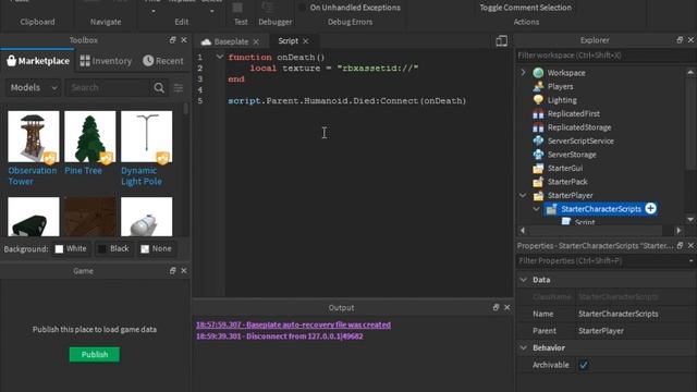 Roblox Studio | Change face on Death script | Game Development (Updated video link in description) смотреть онлайн
