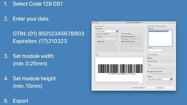 How to create a Code 128 GS1 barcode with GTIN and expiration date смотреть онлайн