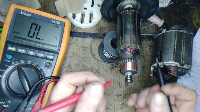 Как проверить якорь и статор в домашних условиях.Искрят щётки на электроинструментах. смотреть онлайн