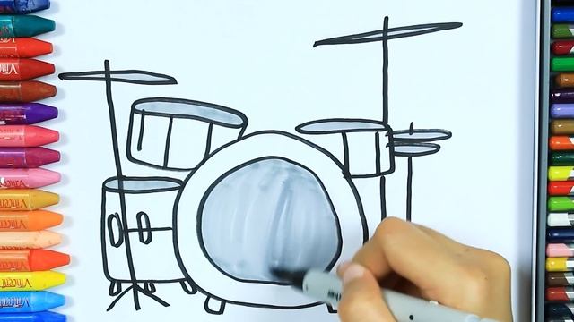 Как нарисовать барабан ? | Раскраски детей HD | Рисование и окраска | Рисование для детей