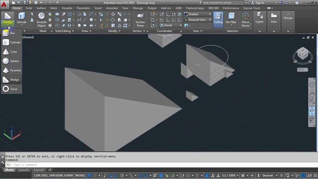 AutoCAD 3D, Basic how to used command wedge and command torus, autocad#5 смотреть онлайн
